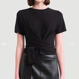 Modern Citizen Jude Cropped Wrap Blouse Size M